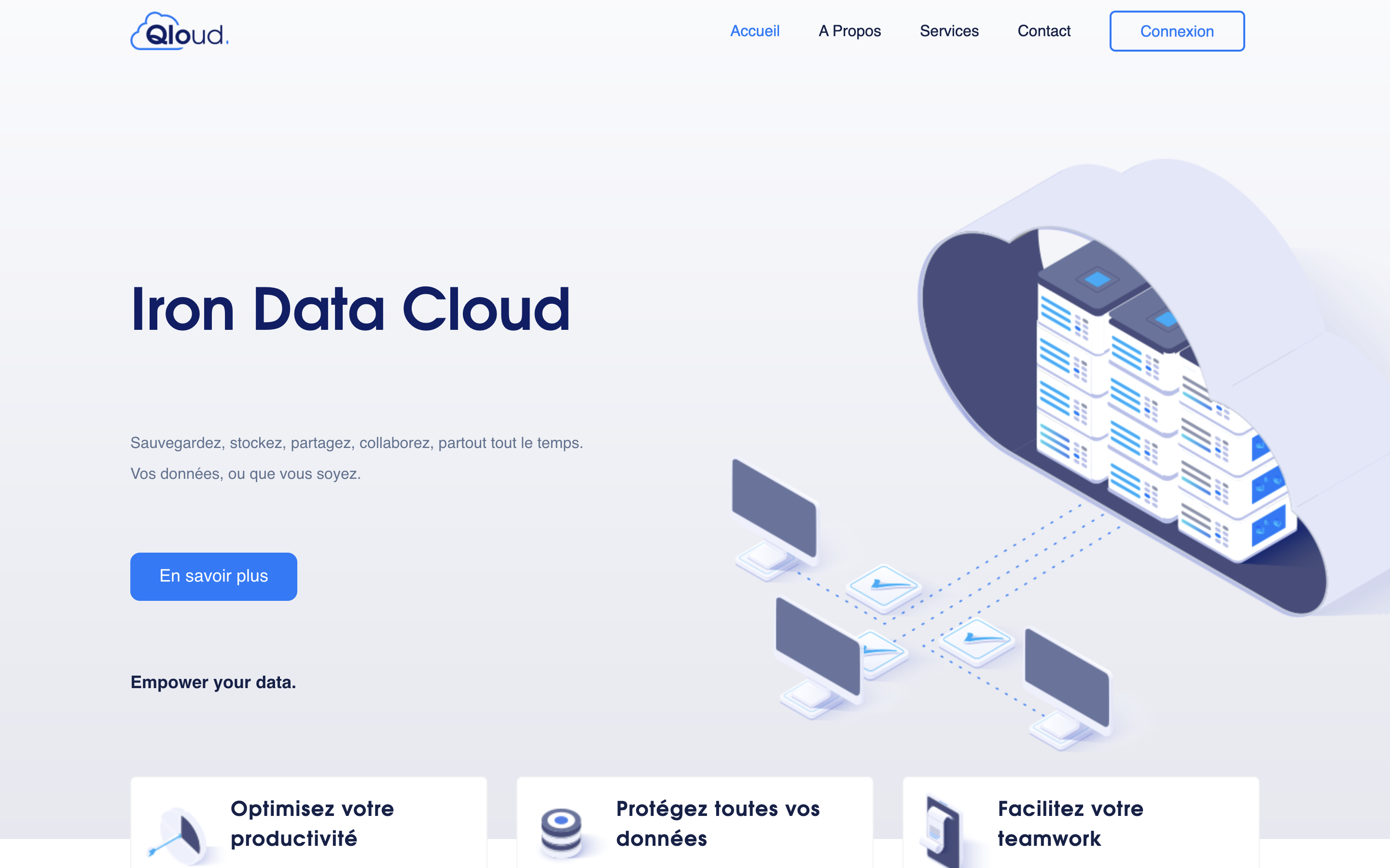 Présentation site internet Iron Data Cloud